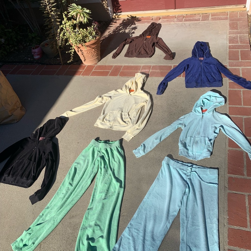 Juicy Couture Y2K lot!!!!!! 5 vintage hoodies and 2 terry cloth pants!!!!! 🥰🔥